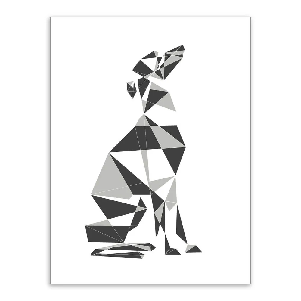 Абстрактный геометрический борзый Холст Большой Принт плакат картины Настенные рисуки без рамки Винтаж Черный Белый гостиная домашний декор