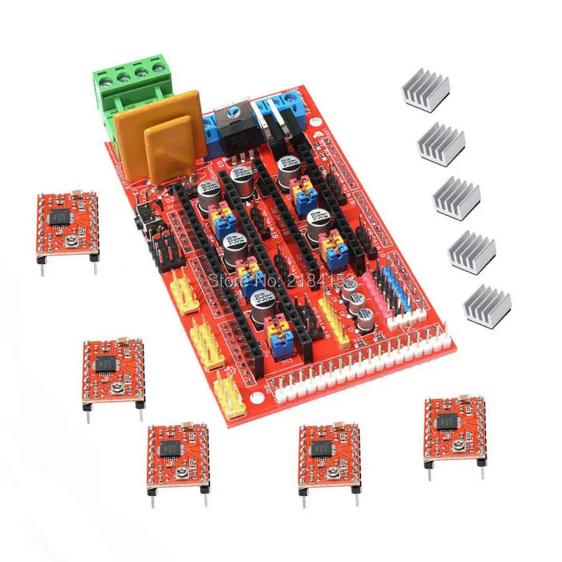 

2019 Factory Directly Wholesale 3D Printer Kit RAMPS 1.4 Control Board 5Pcs 4988 Driver With Heat Sink