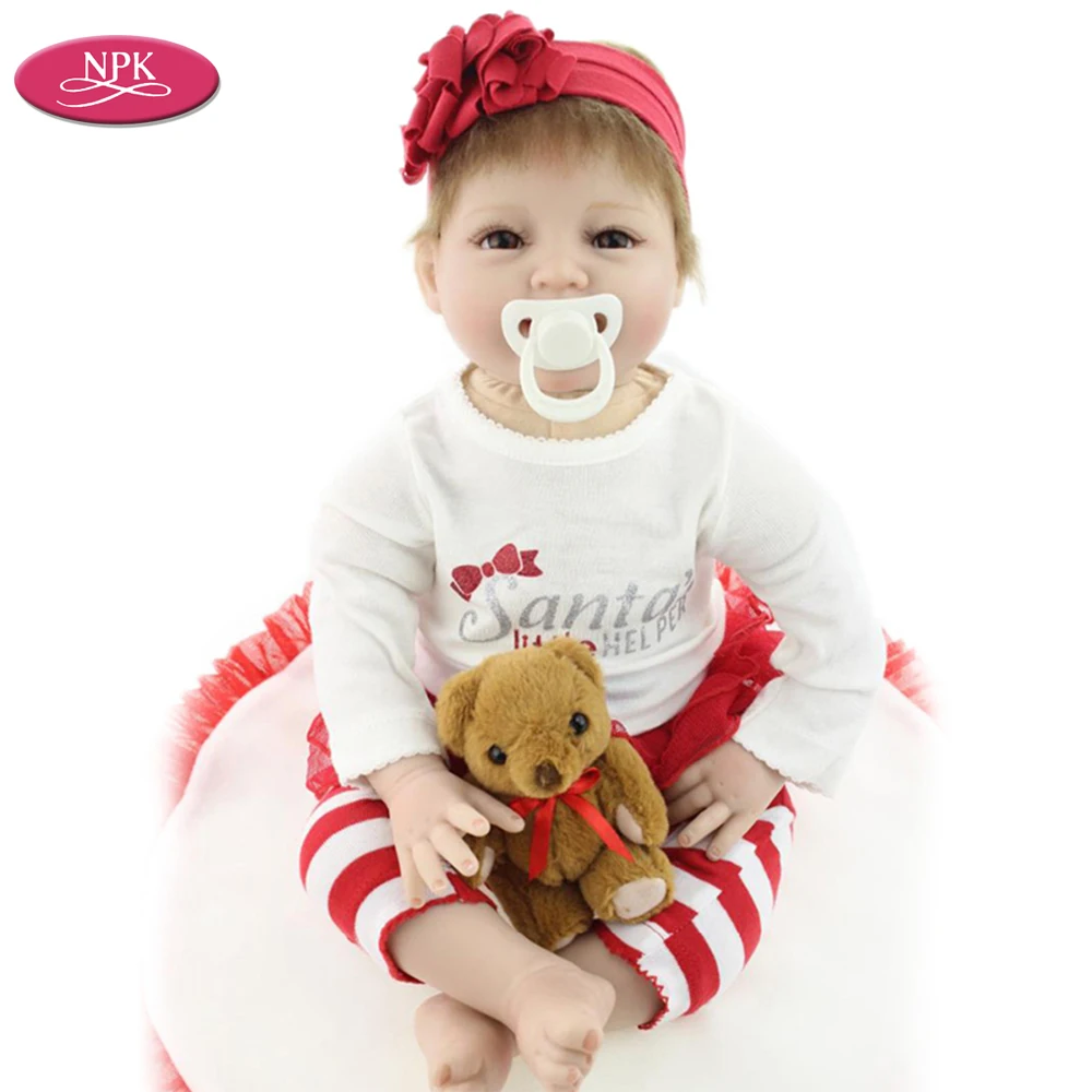 

NPK 55CM Silicone Reborn Girl Baby Doll Toys for Girls Lifelike Princess Toddler Newborn Babies Boneca Realista Menina Brinquedo