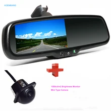 KOENBANG Kit de Estacionamento de Carro Com 4.3 “1000cd/m2 Display LCD TFT Monitor Do Carro Espelho Retrovisor Monitor + Câmera de Visão Traseira Do Carro Reverso