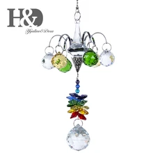 H&D Balls Sun Catcher Rainbow Maker Window Hanging Chandelier Prisms Beads Chakra Sun catcher Garden Christmas Tree Decoration