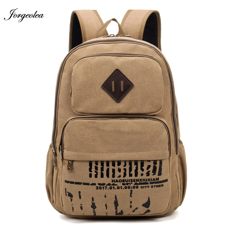 

Jorgeolea 2018 New Fashion Canvas Men Backpack Mini Travel Bag Male Shoulders Bag Student Satchel Bag Boy Mini School Bag 0131