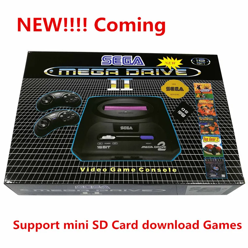 Для игровой консоли SEGA PAL версии bulit in 9 игр Поддержка Mini SD карты 8 Гб Загрузка игр картридж MD2 ТВ Видео консоль 16 бит