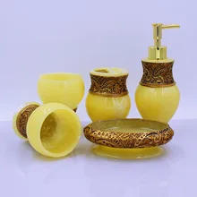 Европейская мода для ванной пять частей стирка комплект ванных принадлежностей новые свадебные отель простой смола сантехники LO726451
