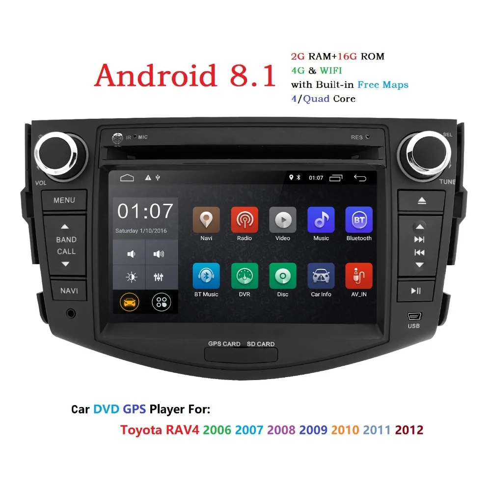 

Android 9.0 car dvd player for Toyota RAV4 Rav 4 2006 2007 2008 2009 2010 2011 2012 2 din 1024*600 car dvd gps wifi rds dab tpms