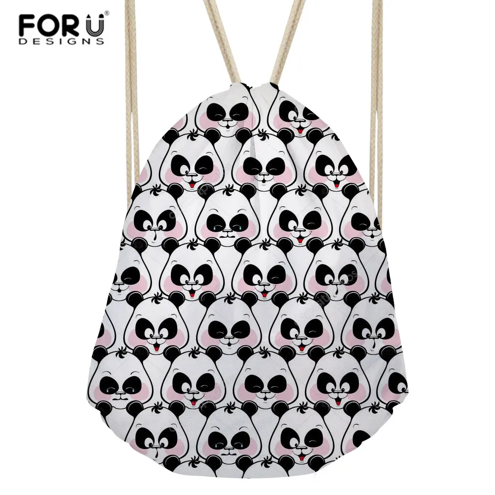 ##BUY FORUDESIGNS Children School Bag Cartoon Panda Print Backpack Child Cute Rucksack School Bags Luffy Drawstring Bag Wholesale