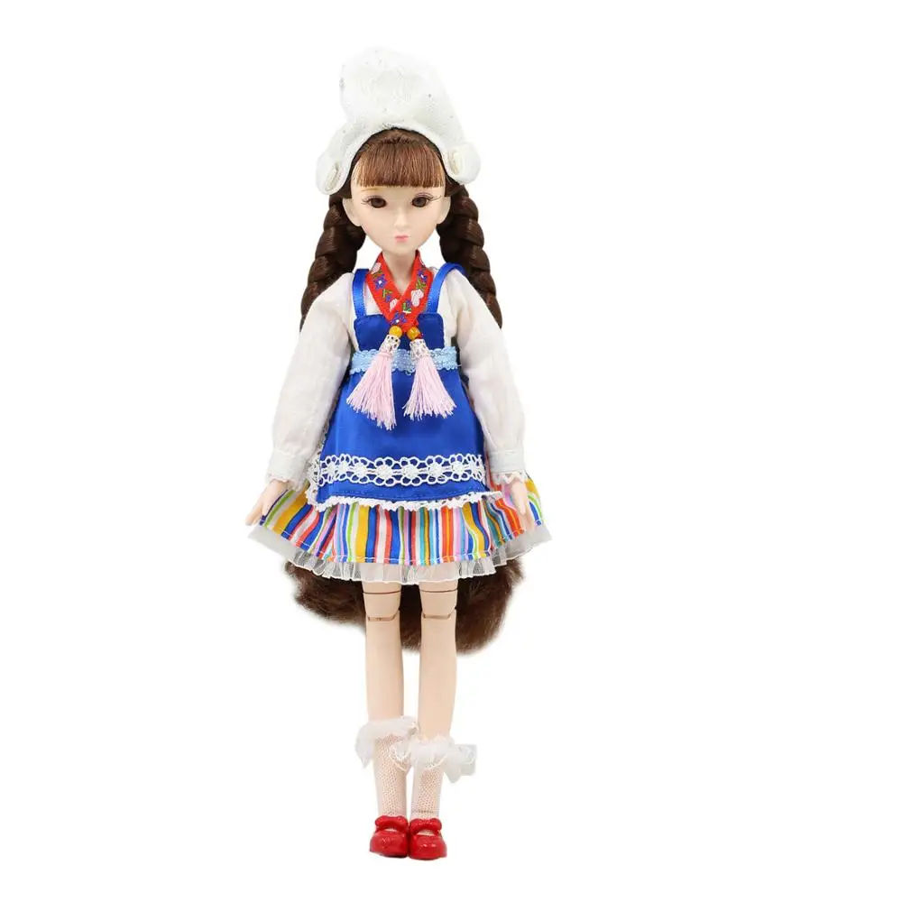Новинка, шесть национальных костюмов, кукла xiaojing, для девочек, для тела, bjd, включая одежду, обувь и коробку, 25 см,, подарок - Цвет: Netherlands4