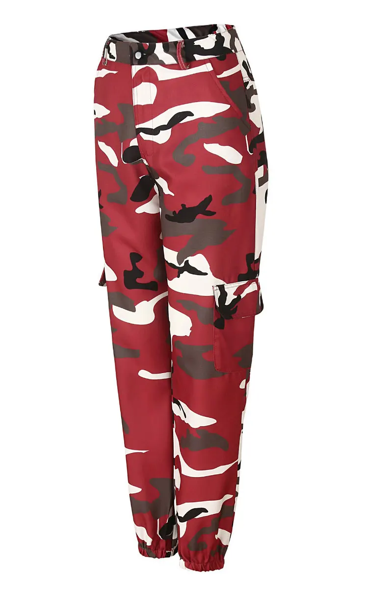 Dunayskiy 7 цветов для женщин длинные штаны с накладными карманами Джинсы для Свободные Высокая талия военный армейский боевой камуфляж мотобрюки