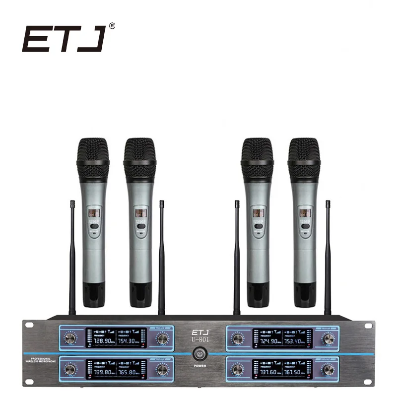 ETJ бренд 8 Changable передатчик беспроводной микрофон 8 поясной гарнитуры петличный микрофон 4 ручной передатчик U-801