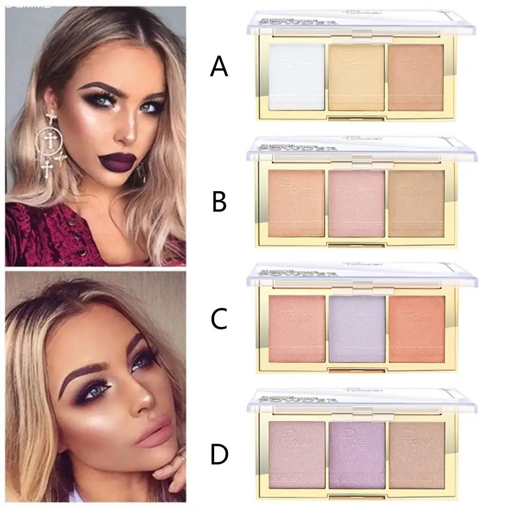 3 цветные жемчужные уход за кожей лица Контурирование пудрой Make Up пигмент из