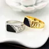 CC Rings For Men Classic Luxury Square Fashion Dripping Oil Ring Cubic Zirconia Bridegroom Wedding Engagement Bijoux CC2131 ► Photo 2/6