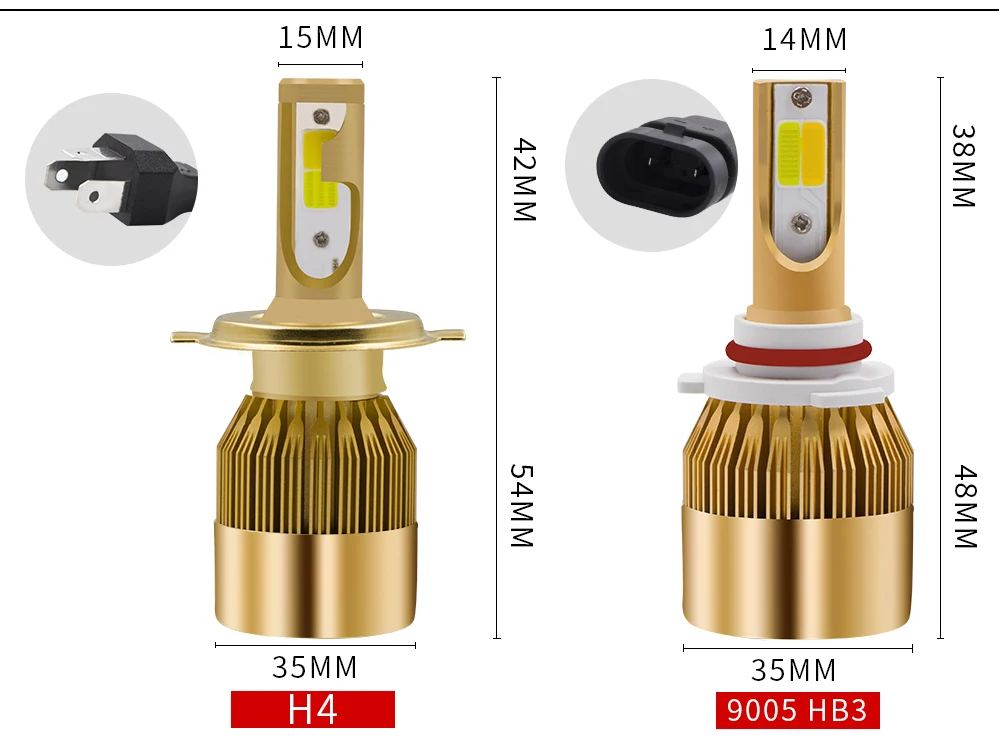 2 шт. H7 H11 светодиодный фар автомобиля 9005 HB3 9006 HB4 H8 9012 H1 H3 880 881 H27 H4 светодиодный двойной Цвет фар комплект 3000 K 6000 K 9600LM