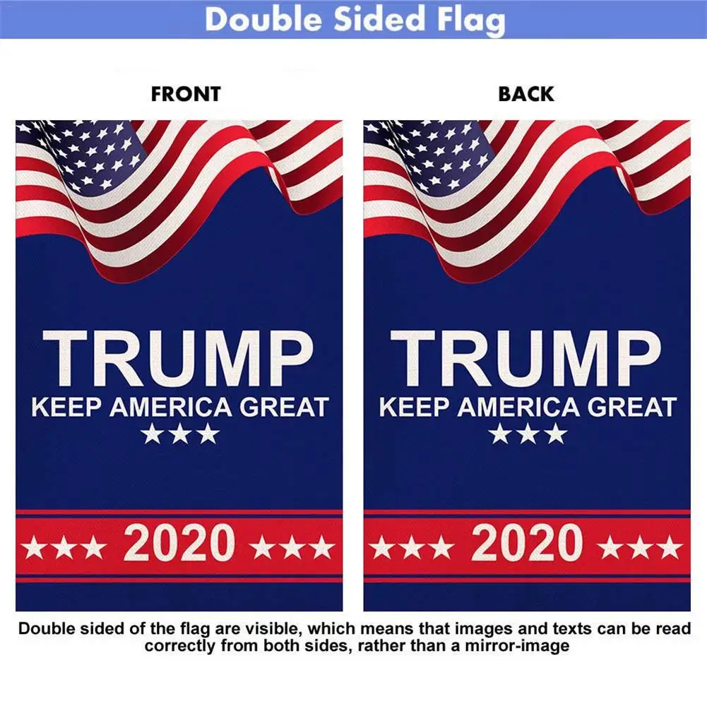 

30x40cm Trump 2020 Flag Double Sided Printed Donald Trump Flag Keep America Great Donald For President USA Yard Garden Outdoor