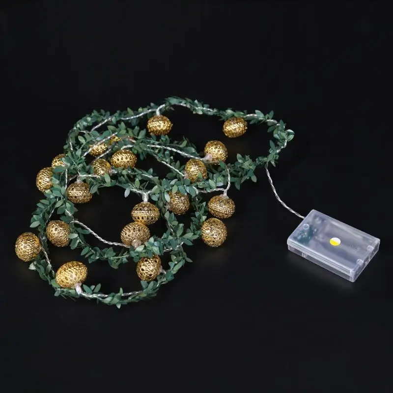 2M Gold/Silver Rattan Ball LED Warm White String Light Holiday Christmas
