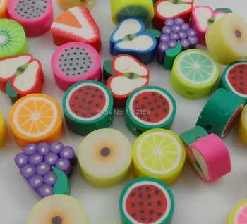 

300Pcs Mixed Polymer Fimo Clay Fruit Spacer Beads 10x5mm Free Ship