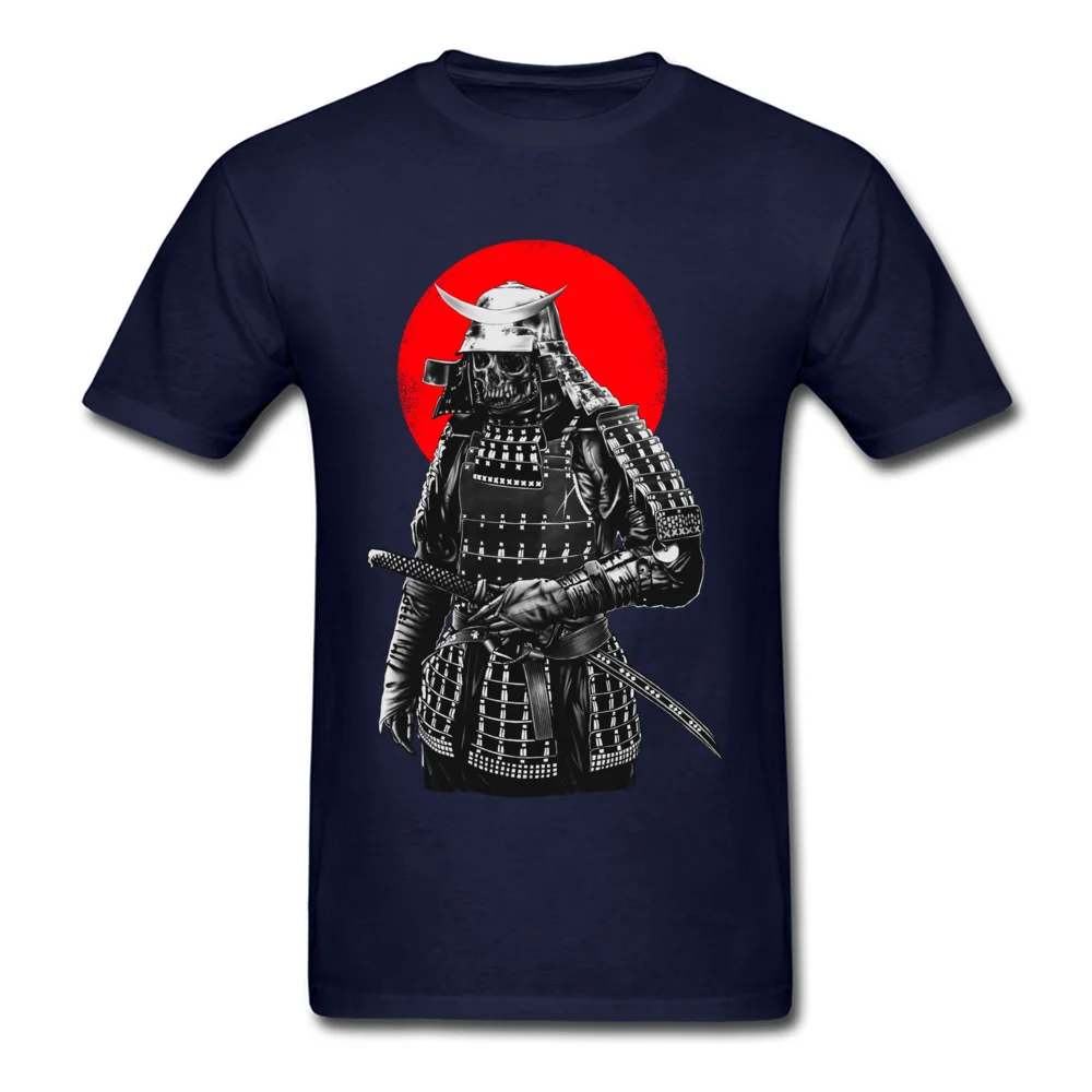 Family Tops Shirts 2018 New Short Sleeve Mens T-Shirt TpicOriginaltitle Casual Father Day Top T-shirts Crewneck Samurai warrior navy