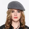 Female Gift Autumn And Winter Party Formal Headwear Lady Fashion Plain Flat Peak Hat Cap Women 100% wool Felt Beret Hats ► Photo 2/6