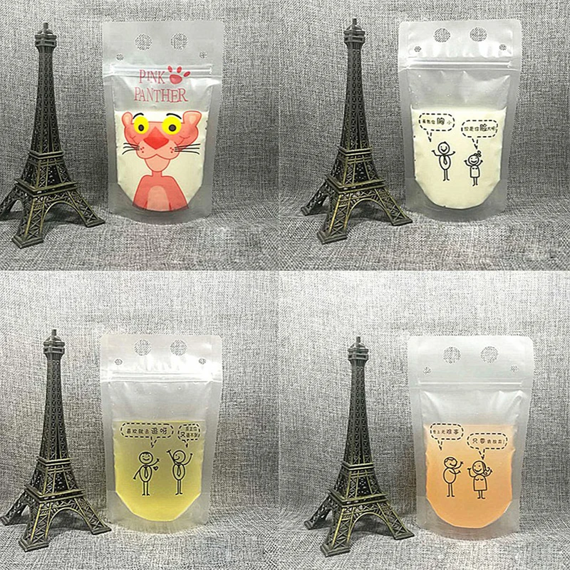 

HARDIRON 100PCS Disposable Matte Sealed Self-supporting Hot and Cold Drinks Bags Various Liquid Products Packaging Tote Bags