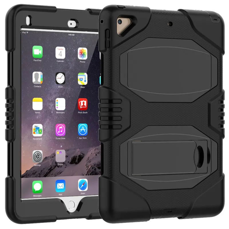 

Hmsunrise Kids safe Shockproof Case For apple ipad 9.7 2018 Soft Silicon Hard PC 3 layer Stand Cover full Protection A1893 A1954