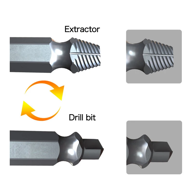 Jewii 4 шт. сверло поврежденный Винт экстрактор электроинструменты двухстороннее сверло болт шпилька разделенный Винт инструмент для удаления