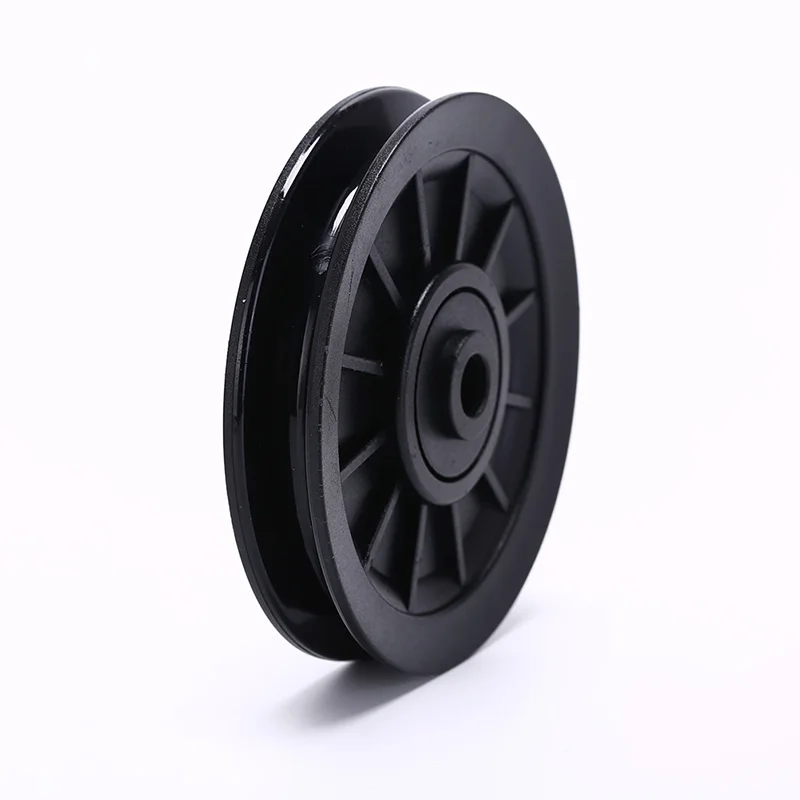 

105mm Wearproof Abs Material Black Bearing Pulley Wheel Cable Gym Equipment integrated fitness equipments