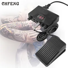 Питание для татуажа педаль комплект ЖК-дисплей Цифровой Перманентный макияж боди-арт Набор для роторного пистолета машина шейдер лайнер