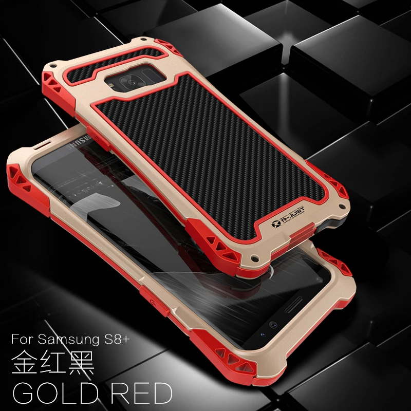 Прочный сверхпрочный защитный чехол для samsung Galaxy S8 S8+ Plus, Гибридный Металлический Чехол+ силиконовый чехол для спорта на открытом воздухе, защитный чехол s - Цвет: s8 Plus Red Gold