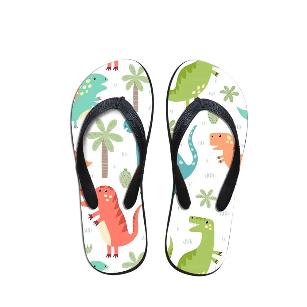 

Custom Logo Dinosaur Design Women Flip Flops 2019 Beach Sandals Outdoor Indoor Slip on Ladies Slippers Shoes Woman Sandalie