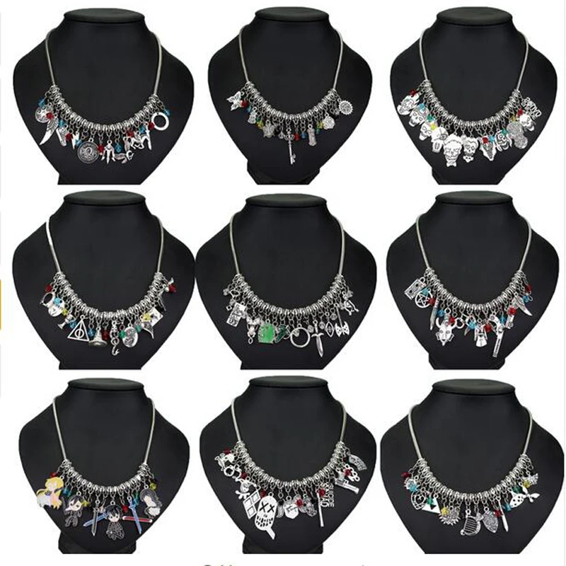 

DIY Choker Necklace Marvel Avengers X-MEN Naruto Star trek Suicide Squad Joker Quinn The Legend of Zelda Necklaces Pokemon