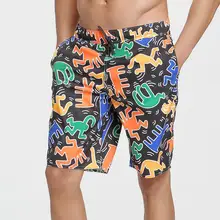 Для мужчин Плавание магистрали с принтом летние пляжные Сёрфинг Boardshorts быстросохнущая Для ванной Брюки полоса плед Дизайн с карманом