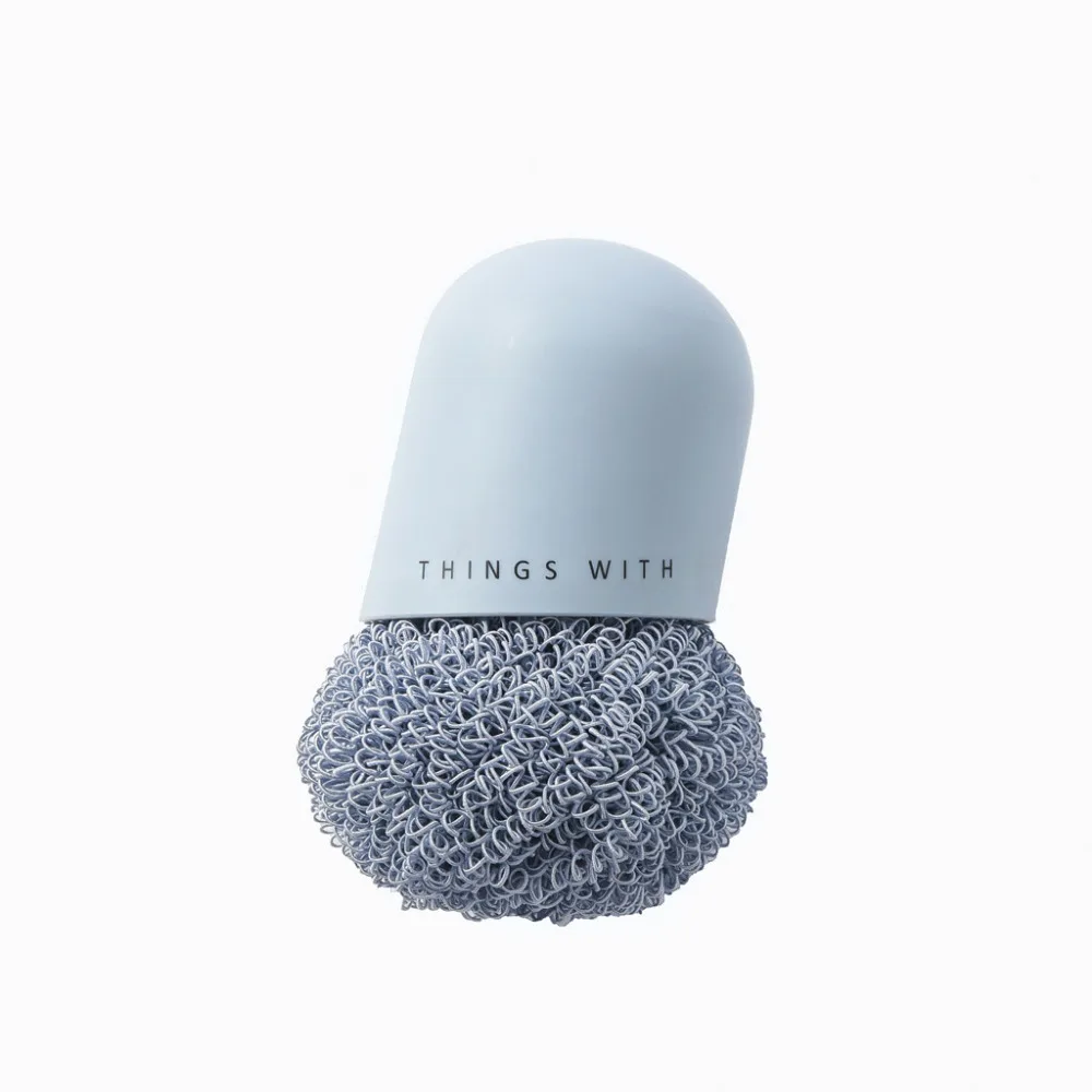 

Kitchen Cleaning Brush Nordic Style Polyester Clean Ball Bristles With Handle Practical Removal Stains Brush Pot Clean Tool