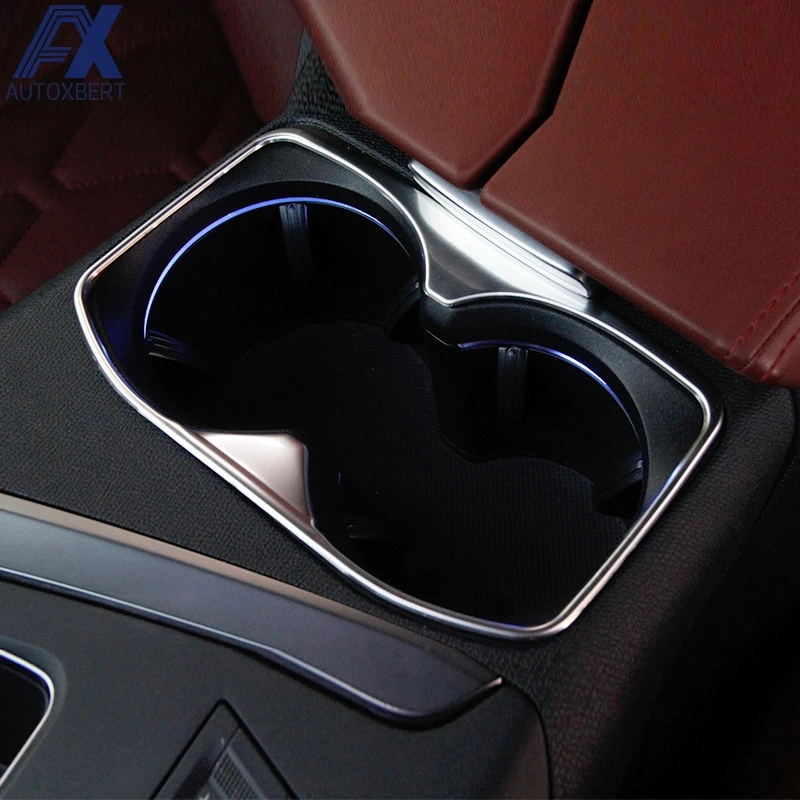 Stainless Steel Car Cup Holder Trim Cover Frame Fit for Peugeot 3008 5008