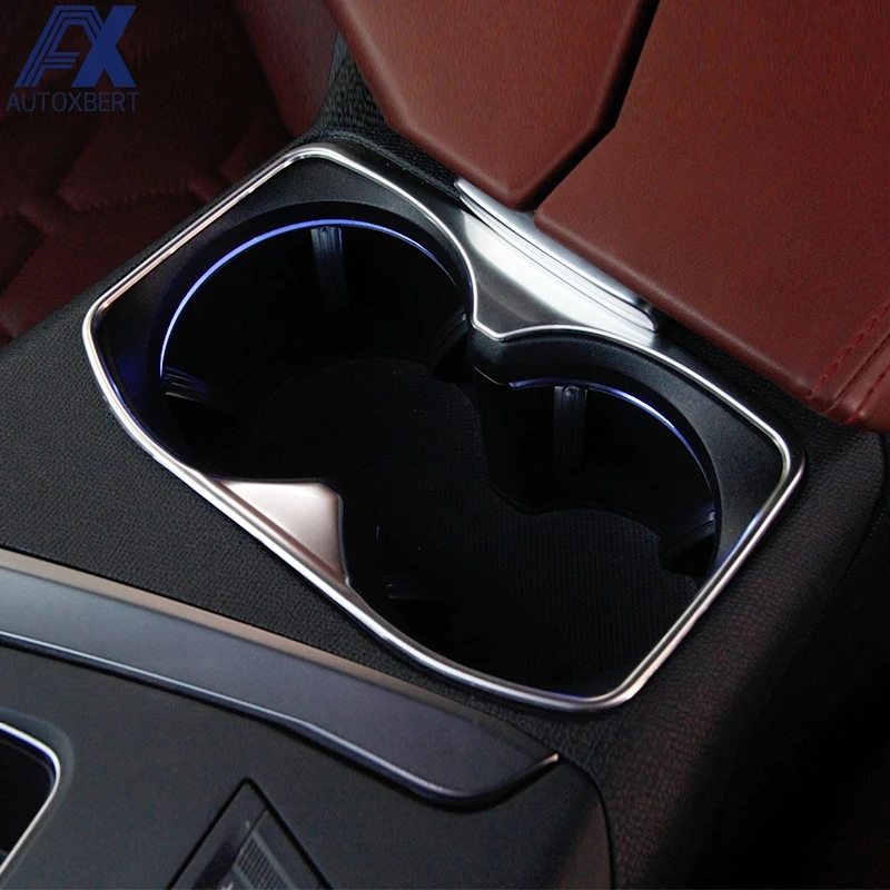 

AX Chrome Cup Holder Trim Cover Frame For Peugeot 3008 GT 5008 2017- Center Console Molding Sticker Car Interior Decoration