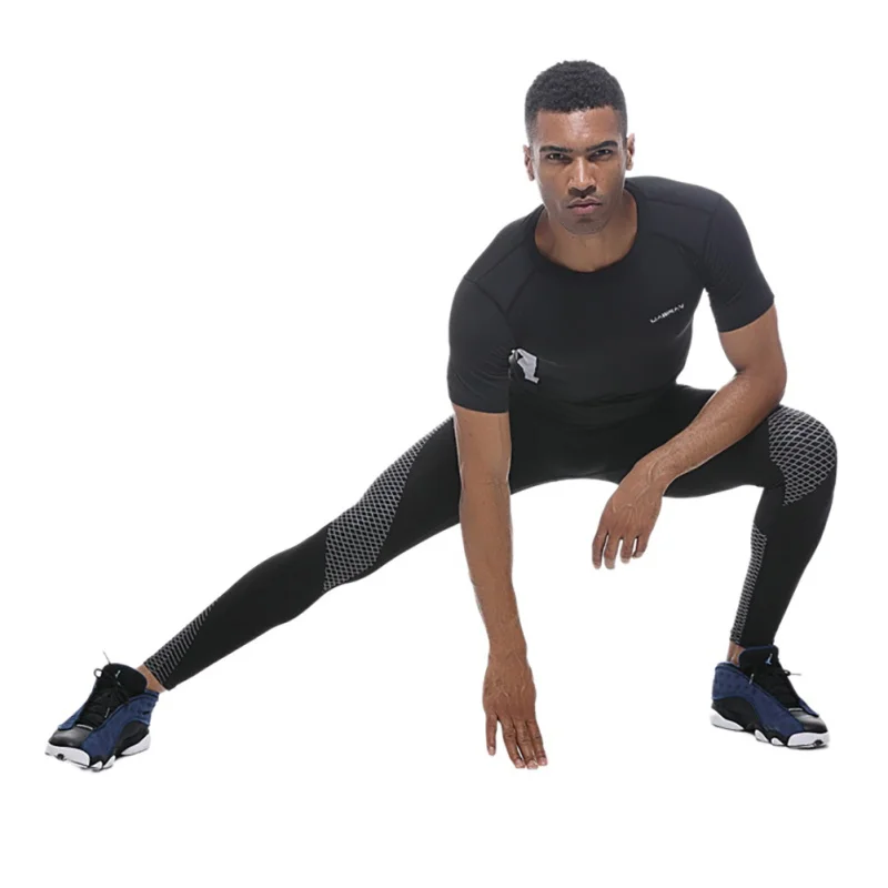 

Running Tights Men Sports Leggings Sportswear Yoga Trousers Pants Quick Dry Breathable Elastic Leggings