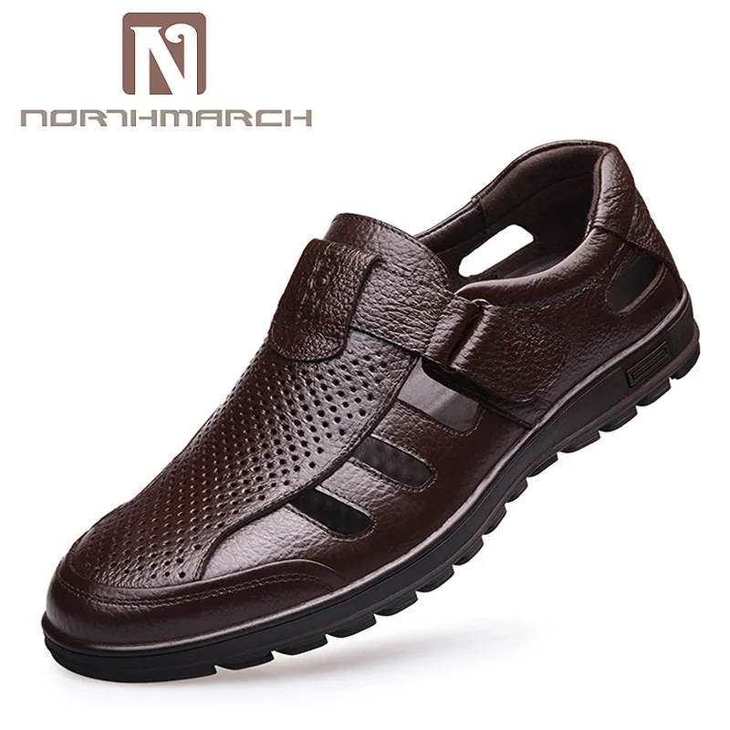 

NORTHMARCH Genuine Leather Men Shoes Hollow Out Outdoor Casual Men Shoes Leather Breathable Shoes Men Summer Mocasines Hombre