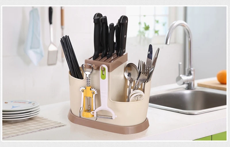LIYIMENG Kitchen Tableware Draining Rack Chopsticks Spoon Fork Storage Box Cutlery Holder Detachable Drainer StrainerB2