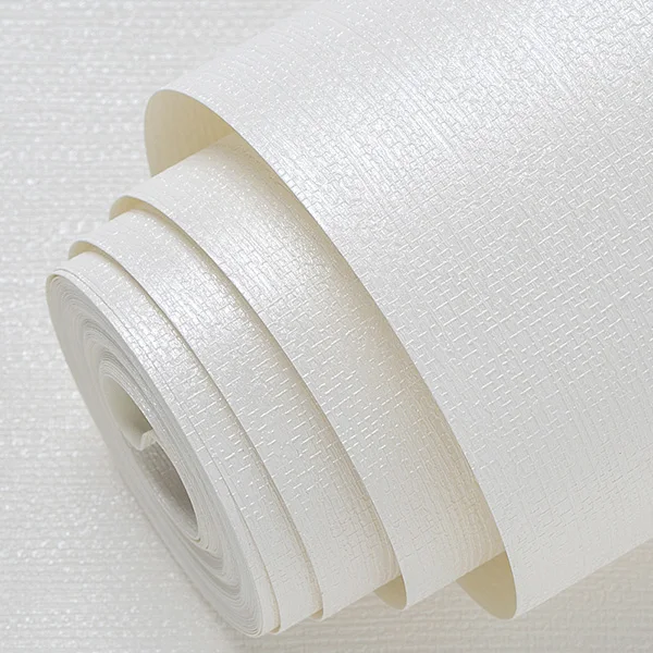 ПВХ водонепроницаемая соломенная текстура 3D стереоскопическая рельефная настенная бумага рулон для гостиной спальни домашний декор льняная настенная бумага с узором - Цвет: Белый