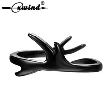 Cxwind Anlter Moda Feminina Bonito Black Branch Anéis Adjustble Tamanho Veados Anéis Presente Maravilhoso Para As Meninas Adolescentes Senhora Dedo Jóias(China)