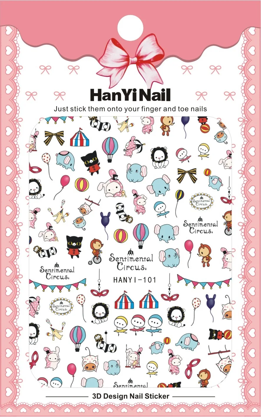HanYiNail, 080-103, новинка, милый маленький элемент, мультяшная мышка, котенок, наклейки для ногтей, Harajuku, наклейки для ногтей, наклейки для маникюра, наклейки s - Цвет: HANYI101