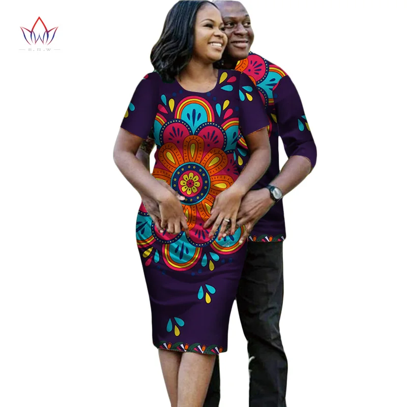 Африканские платья для женщин парная одежда для влюбленных с коротким рукавом Дашики мужские африканские платья для женщин в африканском стиле Одежда WYQ19 - Цвет: 19
