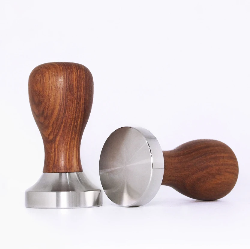 

51mm sandalwood Coffee Bean Tamper Handle Powder Hammer Stainless Steel Coffee Press Espresso Accessories Coffee maker