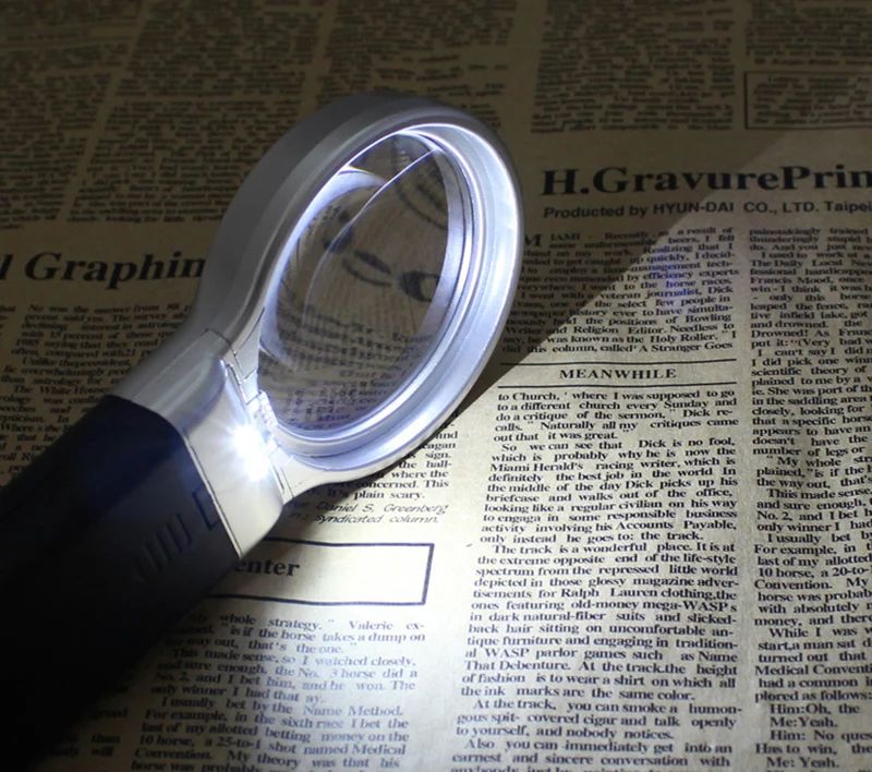 Handheld Magnifier With LED Light 3X Foldable Magnifying Glass With Holder Reading Magnifier Lamp Multifunctional Jewelry Loupe