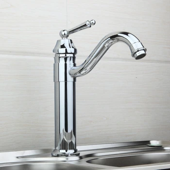 

Modern Luxury Kitchen Sink Faucet Chrome Polished Long Spout Faucet Bathroom Basin Sink Mixer Tap toneira