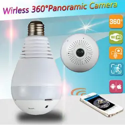 1080 P Wi-Fi FishEye Камера 360 градусов лампочки VR Камера 3,0 МП панорамный Беспроводной IP Камера Ночное видение V380 лампа камера