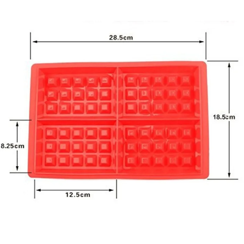 Силиконовые вафельный плесень 4 полости вафли Торт Шоколад кекса украшения помады силиконовые формы Пособия по кулинарии формы