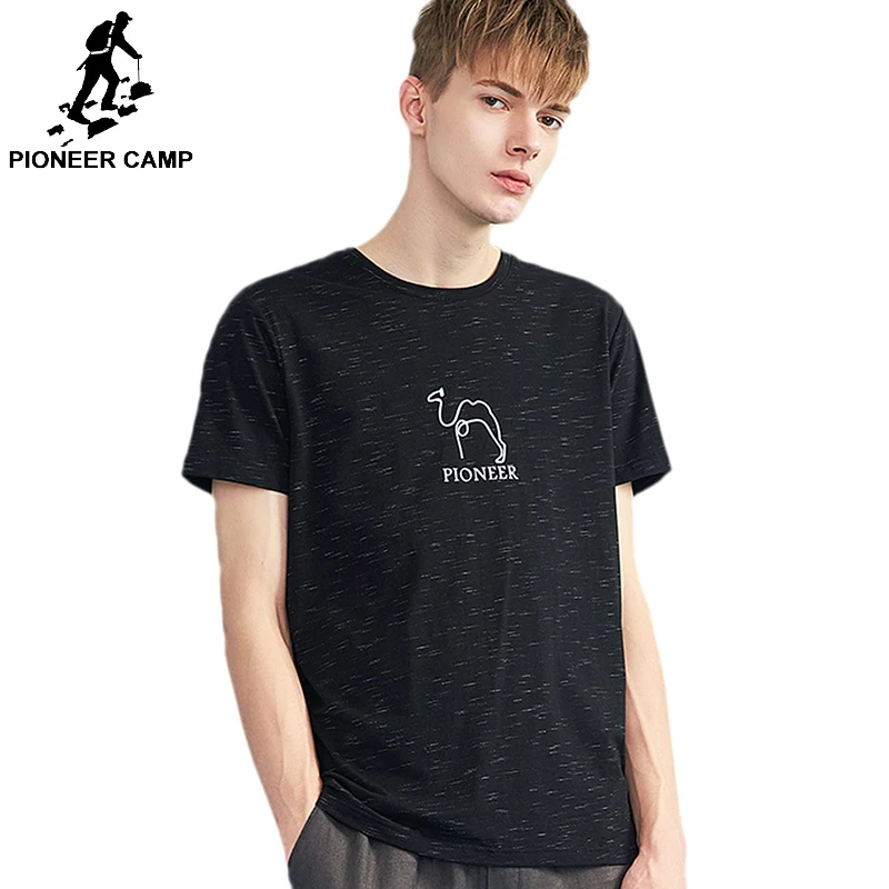 

Pioneer camp summer new arrival short sleeve t shirt men brand clothing camel print stretch t-shirt for men tees male ADT803123