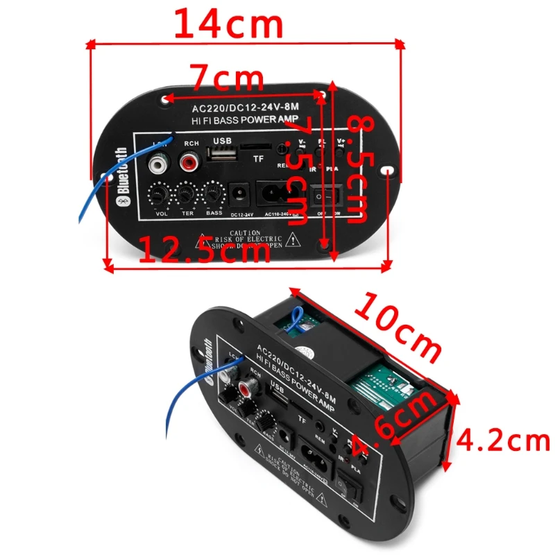 30 Вт/40 Вт Автомобильный Bluetooth Сабвуфер Hi-Fi усилитель басов доска аудио TF USB 220 В/12 В/24 В