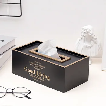 

Nordic Minimalism Iron Tissue Box Ornaments Creative Living Room Desktop Tissue Box Paper Box Napkin Tray Housekeeper Home Decor