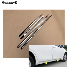 Car styling acciaio inox Side Door Corpo assetto stick Strip lampada pannello Molding 4 pz per Toyota Corolla Altis 2014 2015 2016