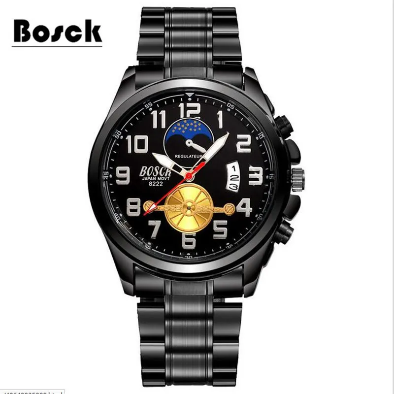 

BOSCK 8252 sports tungsten steel men's watches, waterproof leisure luminous man's watch relojes hombre relogio masculino